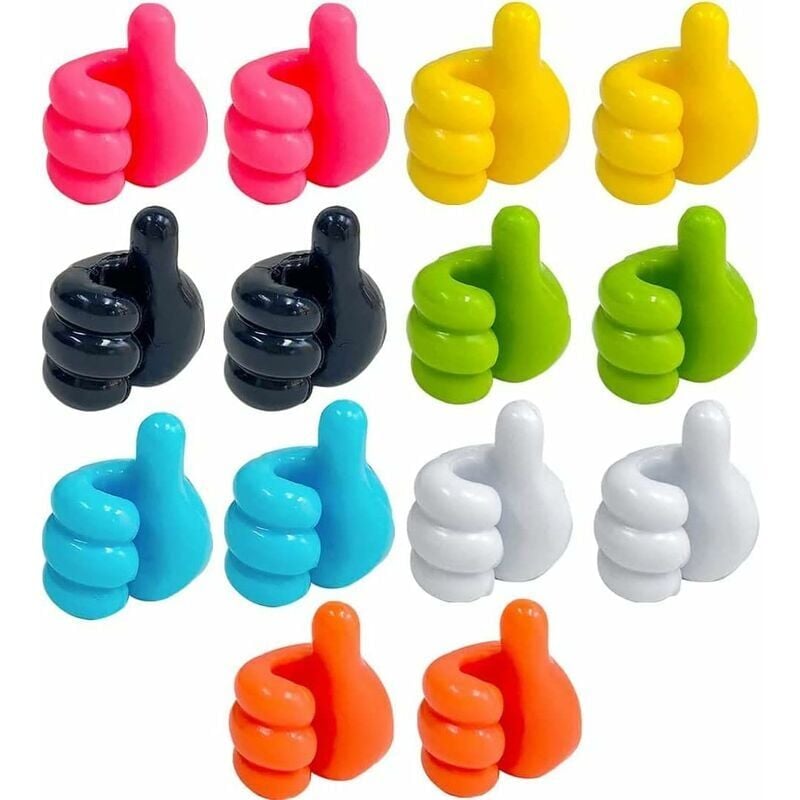 foto del prodotto snq confezione da 14 ganci adesivi da parete con pollice ganci da parete multifunzione ganci adesivi in silicone mini clip per cavi con