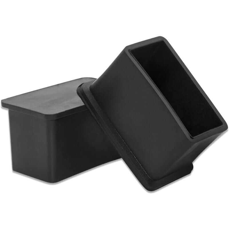 foto del prodotto snq confezione da 16 tappi terminali rettangolari in pvc flessibili per gambe di sedie tavoli 20 mm x 40 mm 13 16 x 1 9 16 nero