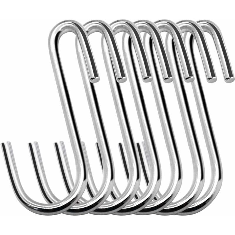 foto del prodotto snq confezione da 20 ganci a s resistenti da 6 cm, a forma di s, per cucina, bagno, camera da letto e ufficio 20 pezzi, piccoli, argento 