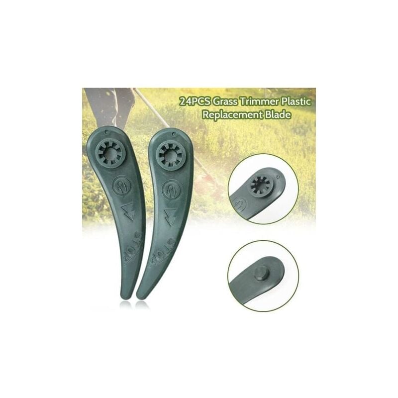 foto del prodotto snq confezione da 24 lame di ricambio per decespugliatori bosch durablade art 23 18 li art 26 18 li, verde