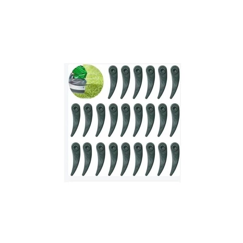 foto del prodotto snq confezione da 24 lame di ricambio per tosaerba bosch durablade art 23 18 li art 26 18 li, verde zy