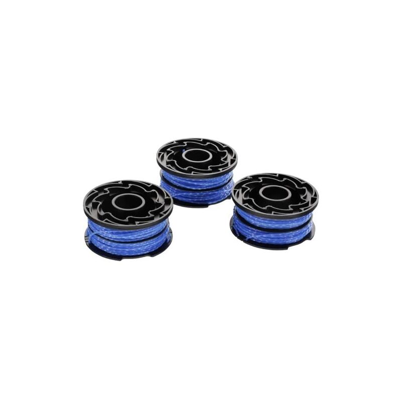 foto del prodotto snq confezione da 3 bobine di ricambio per decespugliatori, bobina auto srotolante reflex plus, filo in nylon 3 x 12 m, filo 1,5 mm, a6441x3 xj blu