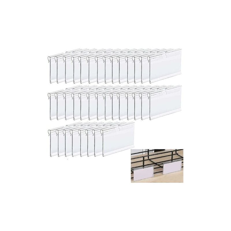 immagine 0 del prodotto snq confezione da 36 porta etichette in pvc trasparente di alta qualit , porta etichette in plastica per prezzi, porta etichette per scaffali,