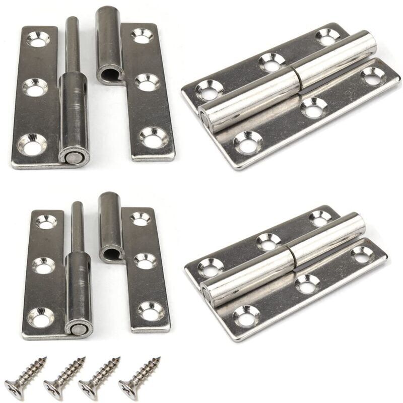 foto del prodotto snq confezione da 4 cerniere per porte staccabili da 3 in acciaio inossidabile 304 per porte interne ed esterne