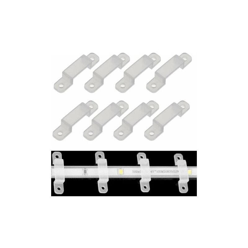 foto del prodotto snq confezione da 50 clip per strisce led da 10 mm a 18 mm
