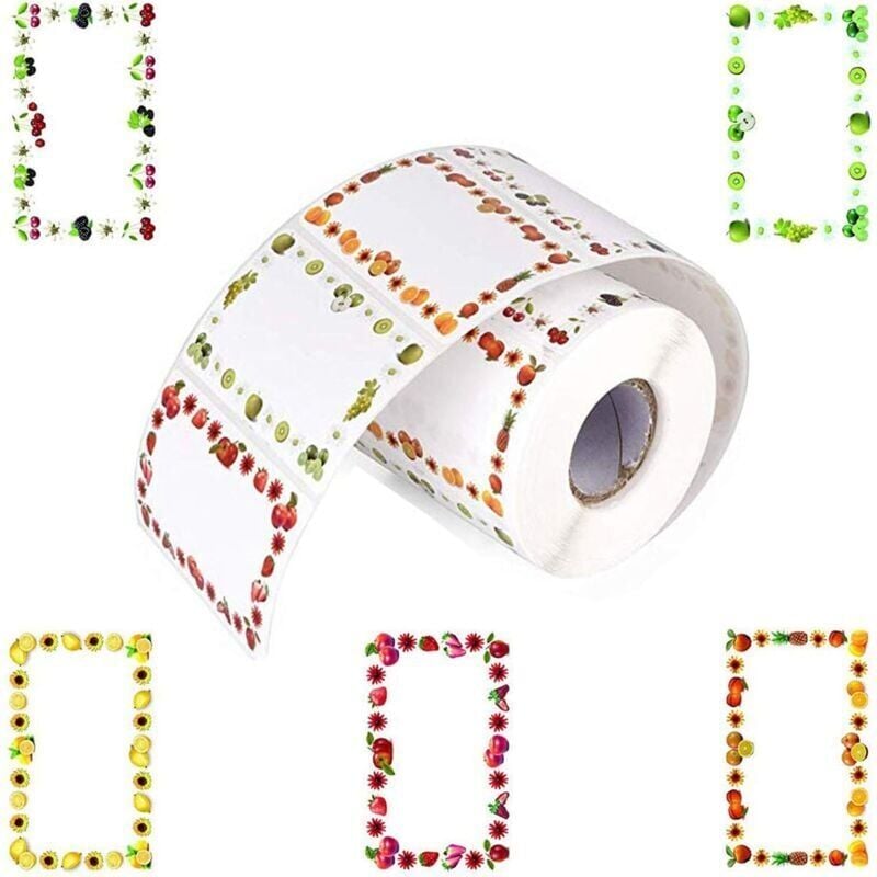 foto del prodotto snq confezione da 500 etichette adesive per frutta, etichette autoadesive per marmellata, etichette per congelatore, regali di marmellata, ideali