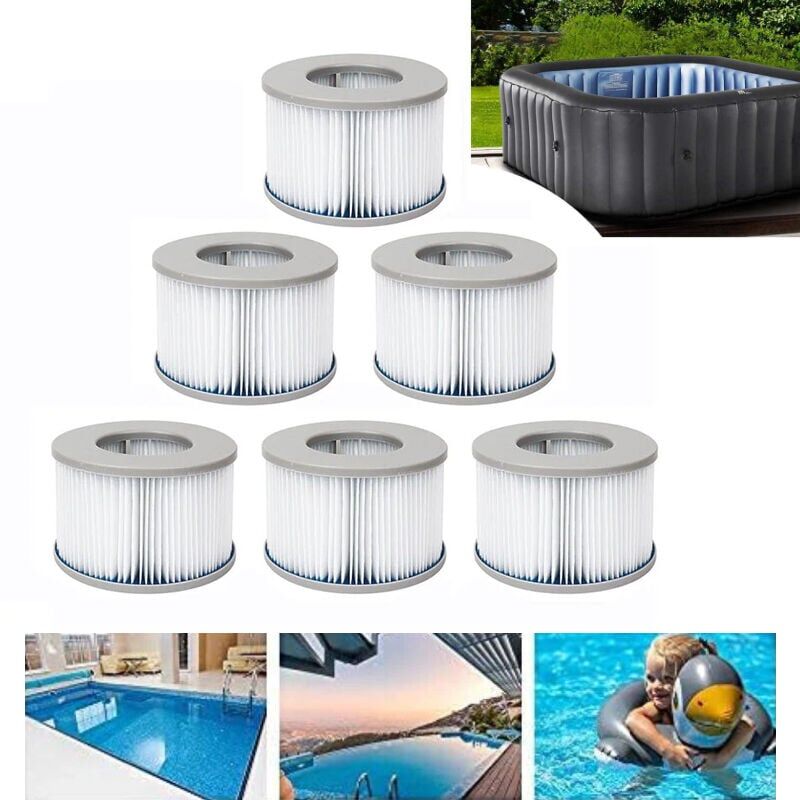 foto del prodotto snq - confezione da 6 cartucce filtro piscina, filtro vasca idromassaggio per piscine gonfiabili mspa fd2089, pompa cartuccia filtro, versione migliorata per tutte le attuali spa mspa - ø 10,8 cm