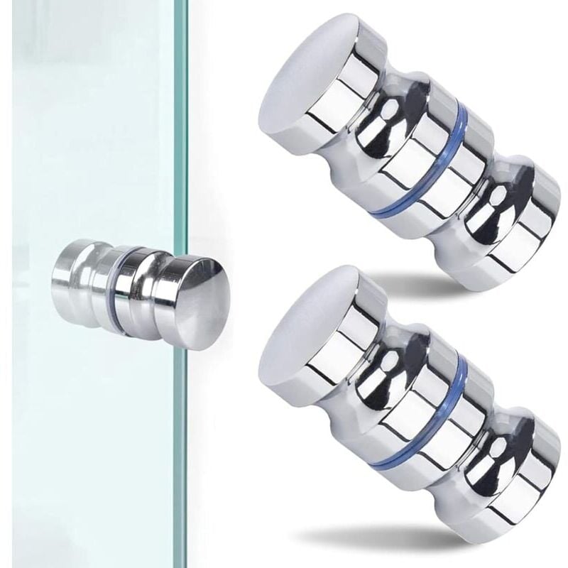 foto del prodotto snq confezione di maniglie per porte doccia, maniglia per porta doccia vasca, 30 mm, cromo lucido, maniglie di ricambio per porte