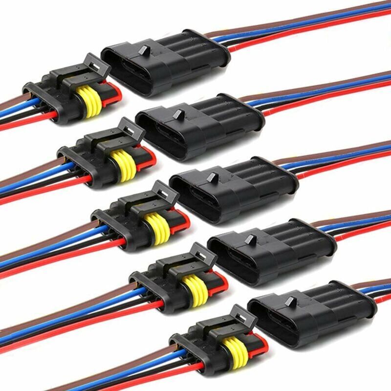 foto del prodotto snq connettore impermeabile, connettori elettrici autobloccanti a 4 pin con cavo marino awg 16 per collegamenti di cavi di automobili, camion,