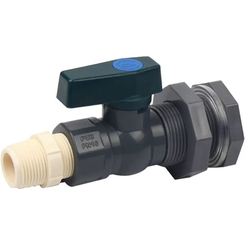 foto del prodotto snq connettore per serbatoio d acqua in pvc, rubinetto per barile di pioggia in pvc da 3 4 pollici con raccordo a paratia e adattatore per tubo