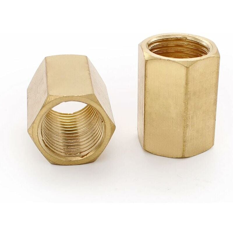 foto del prodotto snq connettore pneumatico da 2 pezzi, manicotto in ottone da 1 4 , connettore aria esagonale interno lungo 21 mm, pu essere utilizzato per