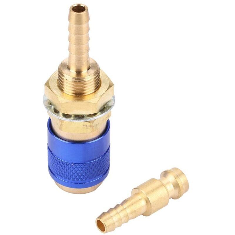 foto del prodotto snq connettore rapido per gas e acqua m6, adattatore raffreddato ad acqua, per torcia mig tig, connettore per torcia di saldatura oro 