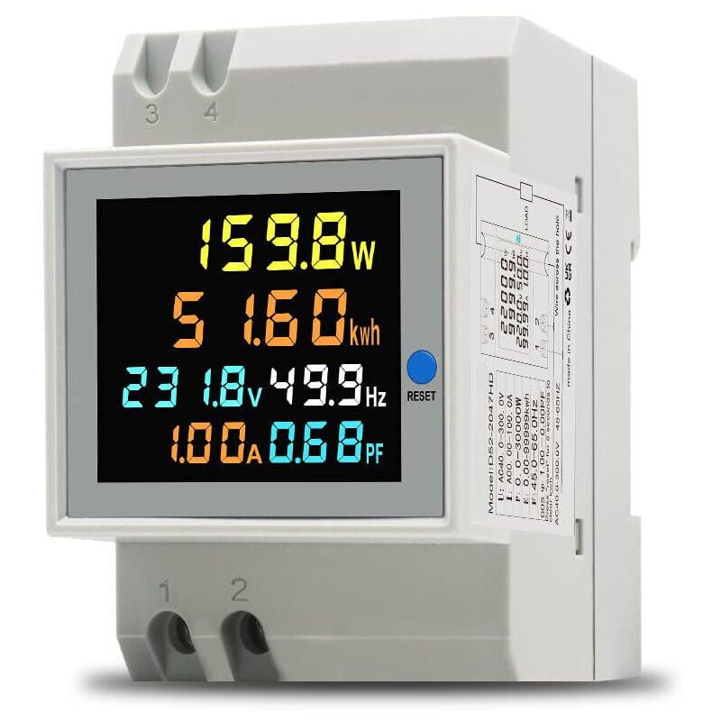 foto del prodotto snq contatore di energia monofase, contatore elettrico digitale ac 40 300v 100a, contatore elettrico monofase, wattmetro, misuratore su guida din,
