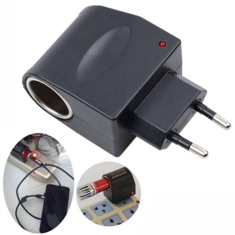 foto del prodotto snq convertitore accendisigari per auto, 230 v a 12 v, presa accendisigari con spina convertitore di tensione la potenza del prodotto collegato