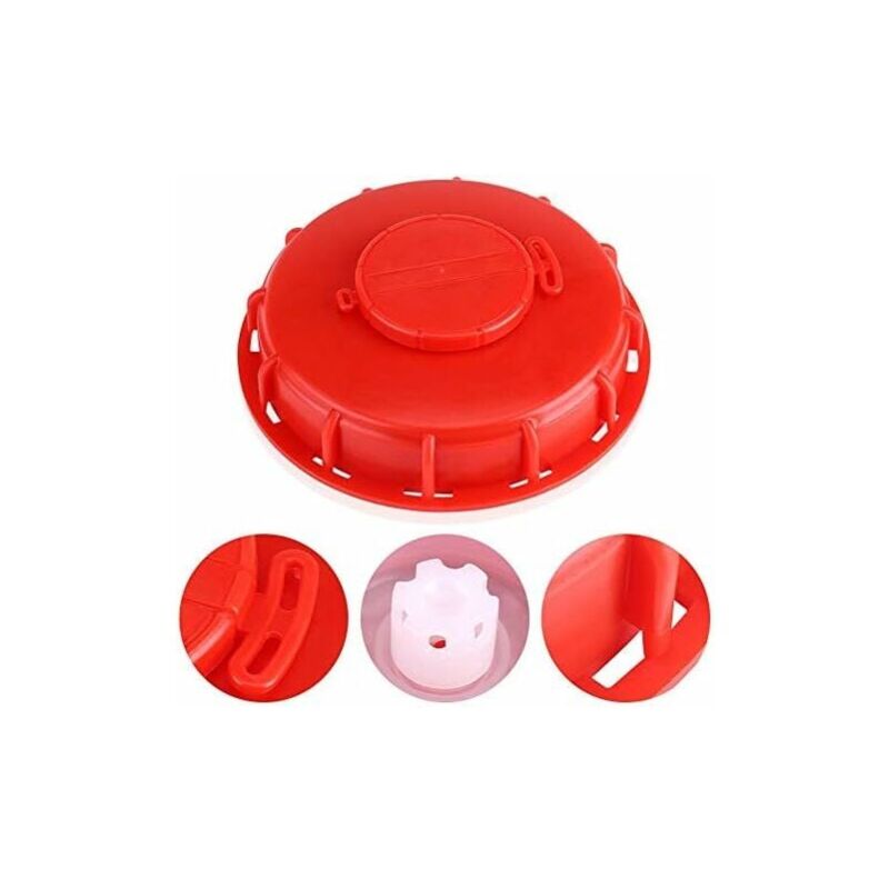 foto del prodotto snq coperchio per serbatoio ibc, tappo per contenitore ibc per serbatoio acqua liquido, plastica rossa 163 mm