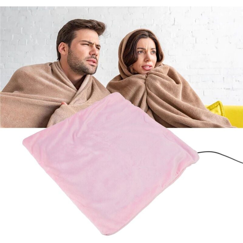 foto del prodotto snq coperta elettrica alimentata tramite usb, coperta riscaldante a bassa tensione, cuscinetto riscaldante elettrico per uso domestico, rosa