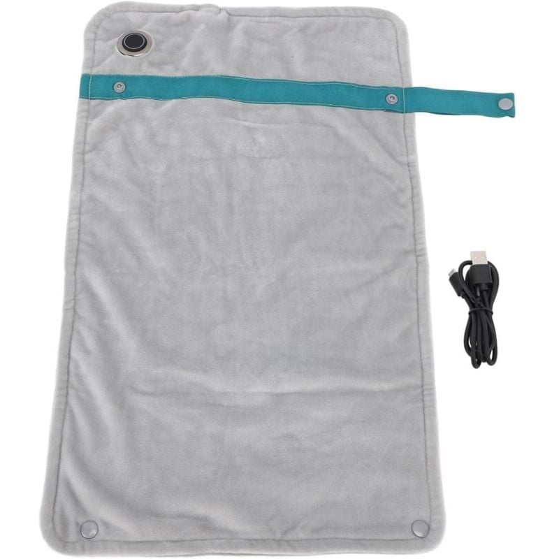 foto del prodotto snq coperta riscaldata portatile usb, 120x70 cm, coperta elettrica, riscaldatore per auto, campeggio, casa grigio a