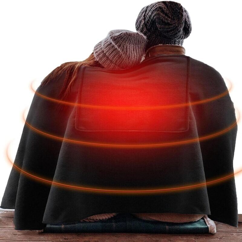 foto del prodotto snq coperta riscaldata usb, 150 x 80 cm, coperta elettrica, con 3 livelli di riscaldamento, portatile, lavabile in lavatrice, nero