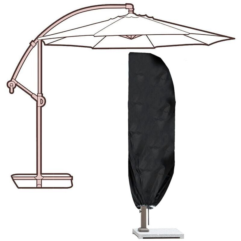 foto del prodotto snq copertura per ombrellone a sbalzo in tessuto oxford 210d, impermeabile, antivento, anti uv, con cerniera 280 x 30 cm, 81 x 46 cm 