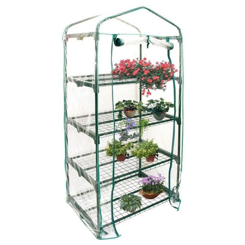 foto del prodotto snq copertura per serra in pvc a 4 livelli copertura sostitutiva per mini serra da giardino per uso interno o esterno supporto in ferro non