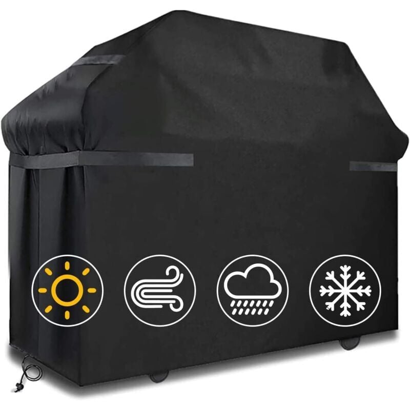 foto del prodotto snq coperture per barbecue copertura per barbecue impermeabile copertura per barbecue antivento e antistrappo con cinghie e borsa portaoggetti