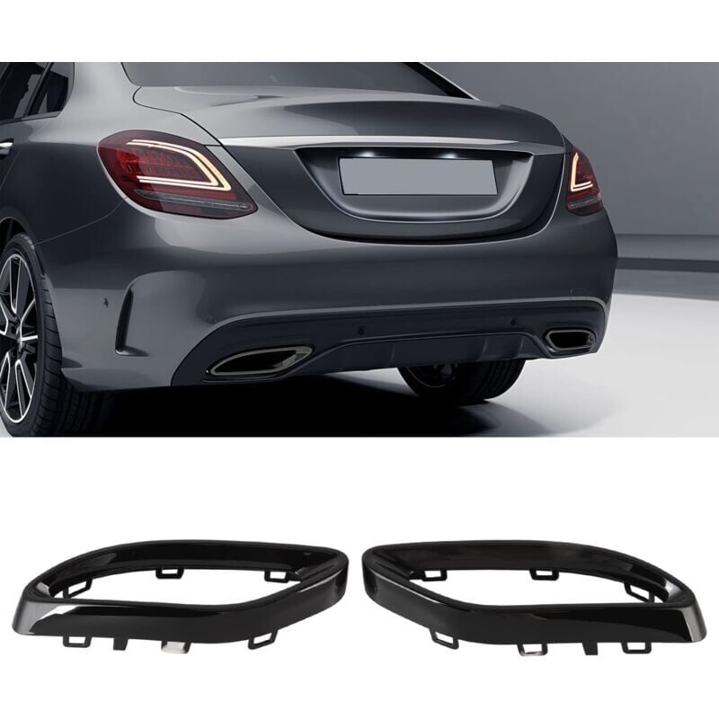 foto del prodotto snq copri tubo di scarico 1 paio di copri tubo di scarico neri per mercedes benz a b c e glc cls class w177 w247 w205 w213 x253 c257