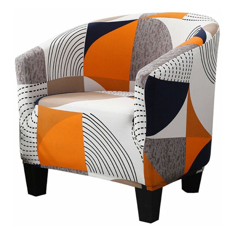 foto del prodotto snq copripoltrona cabriolet stampata copridivano con motivo geometrico copripoltrona relax club tub chair copripoltrona elasticizzata in poliestere
