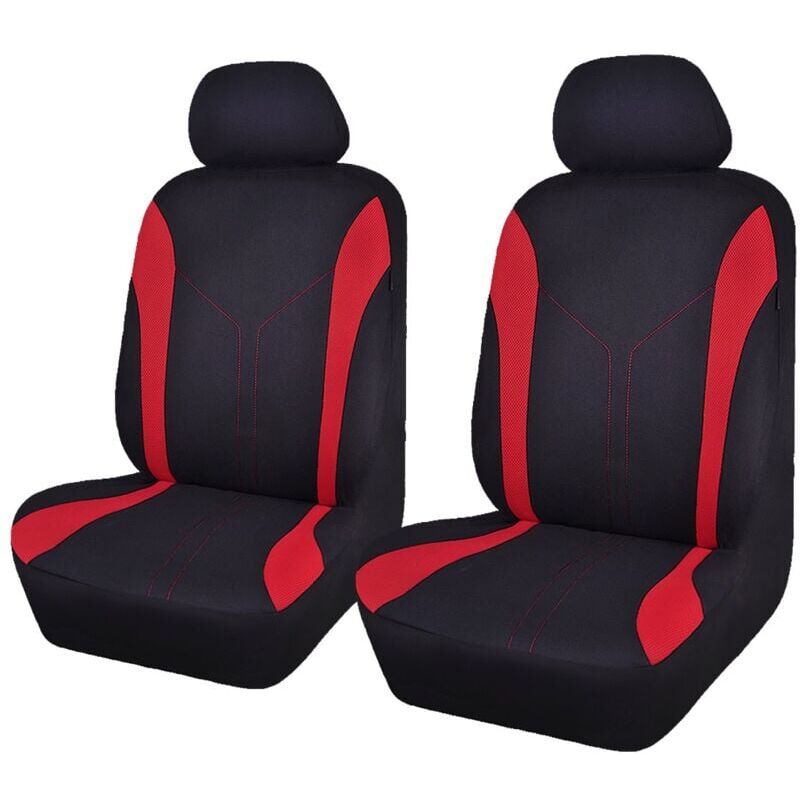 foto del prodotto snq coprisedili universali per auto in rete alla moda 2 anteriori, nero rosso npterbl