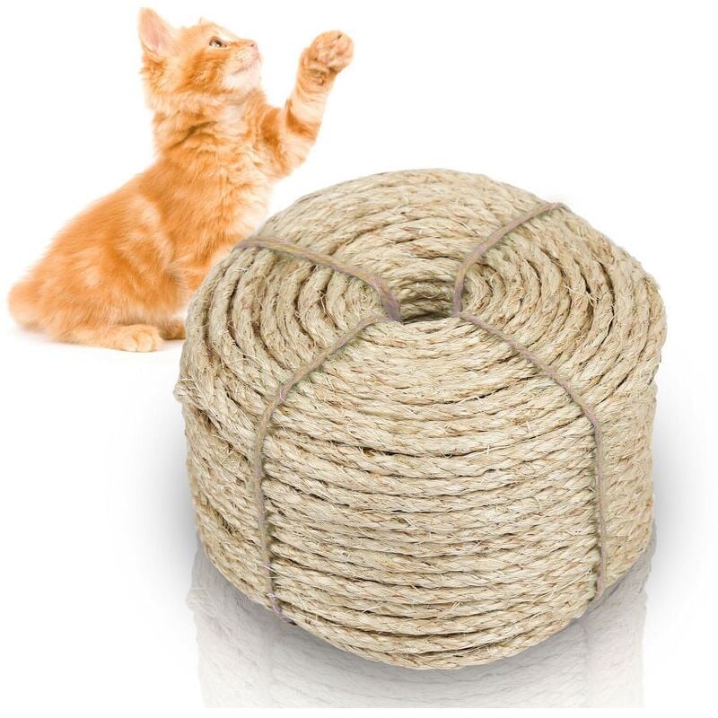 foto del prodotto snq corda in sisal per animali domestici corda in sisal corda per tiragraffi per gatti corda per tiragraffi 3000 x 0,8 cm