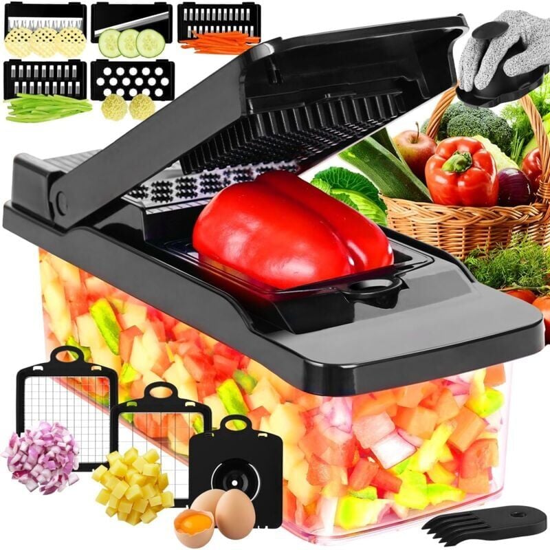 foto del prodotto snq coupe legumes multifonctions, professionnelle mandoline cuisine coupe legume manuel lames rempla ables coupe l gumes pour trancher r per et