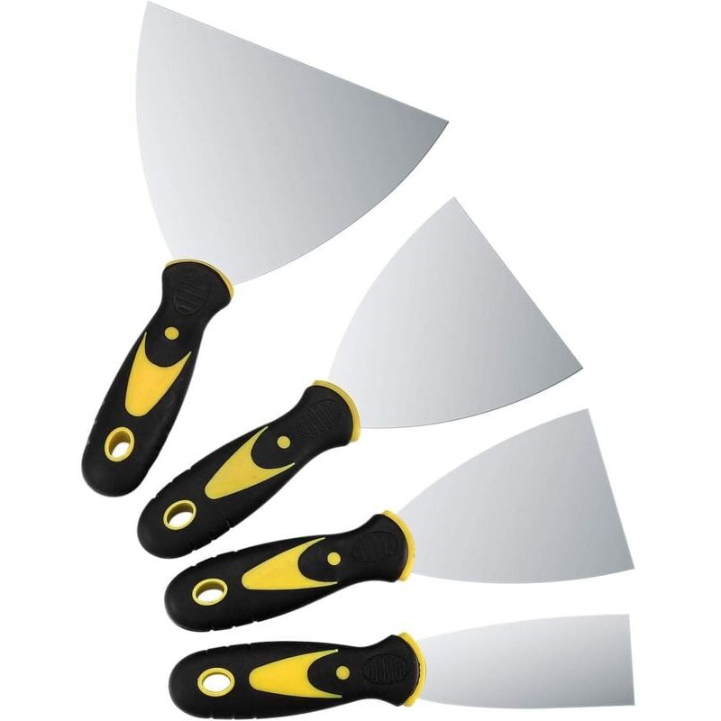 foto del prodotto snq couteau enduire, spatules en acier inoxydable, spatule bricolage, spatule mastic, spatule a enduire 4 pcs