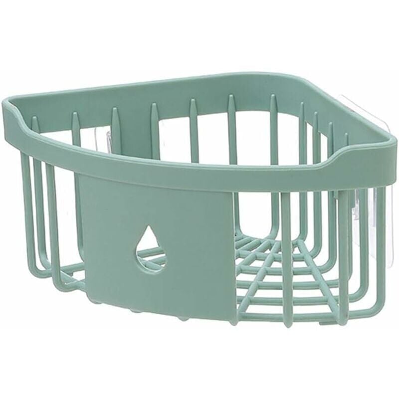 foto del prodotto snq cucina bagno plastica triangolo organizzatore di stoccaggio angolo doccia mensola parete cestino caddy con ventosa verde