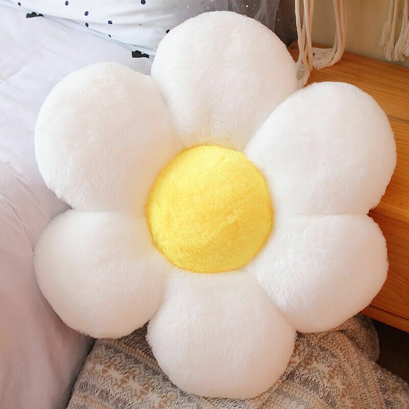 foto del prodotto snq cuscino da pavimento a forma di fiore, grazioso cuscino decorativo per la stanza delle ragazze, cuscino di peluche, comodo e casual, cuscino