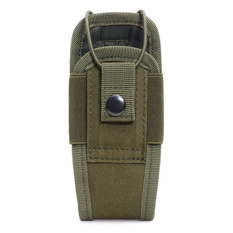 foto del prodotto snq custodia tattica verde militare con fondina e marsupio per radio portatile o walkie talkie