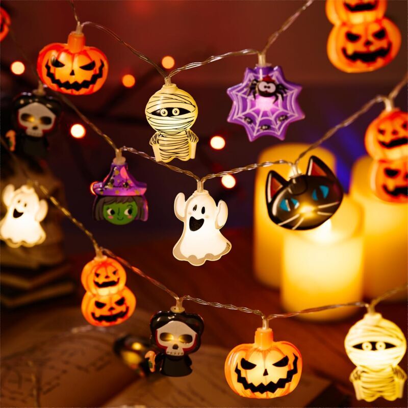 foto del prodotto snq d coration d halloween avec 8 lumi res l mentaires 6m 40pcs flashing halloween window lights with suction cup halloween lights