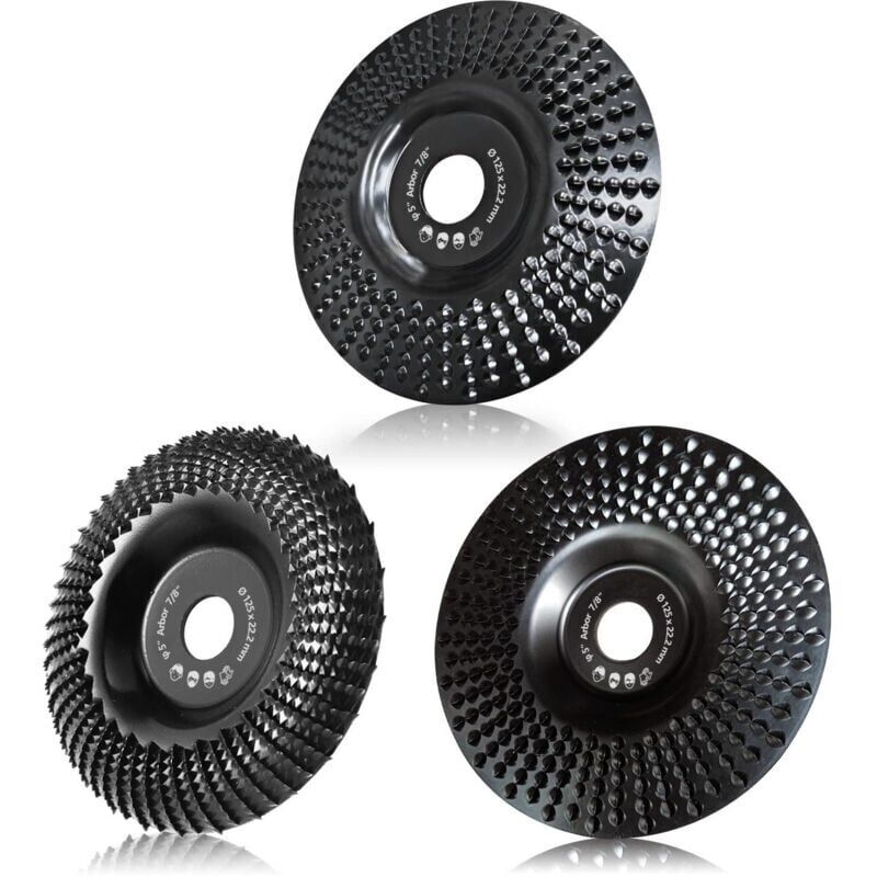 foto del prodotto snq disco per smerigliatrice per legno da 125 mm, 3 pezzi. dischi abrasivi per sagomatura, levigatura e taglio. mole per smerigliatrici angolari.