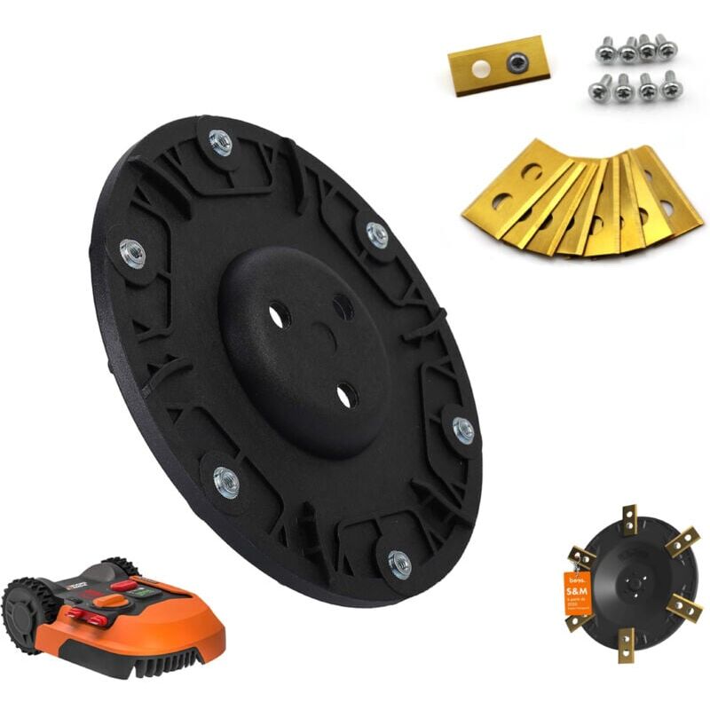 foto del prodotto snq disque de lame de rechange 6 lames, kit pour robot tondeuse worx landxcape kress einhell