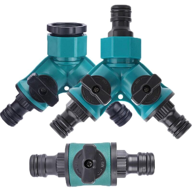 foto del prodotto snq distributore di acqua per tubo da giardino, valvola a 2 vie, collegamento per tubo a 2 vie, connettore per tubo da giardino, doppio