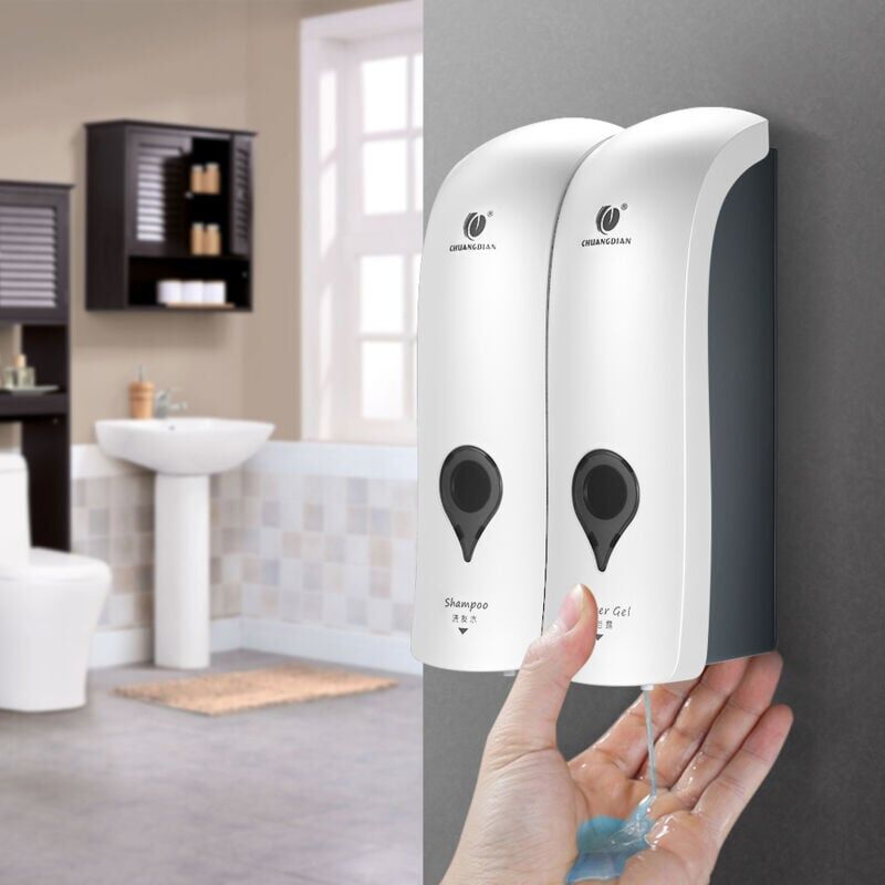 foto del prodotto snq distributore di sapone manuale, porta sapone liquido a parete, distributore di gel doccia, distributore di detersivo per piatti, distributore