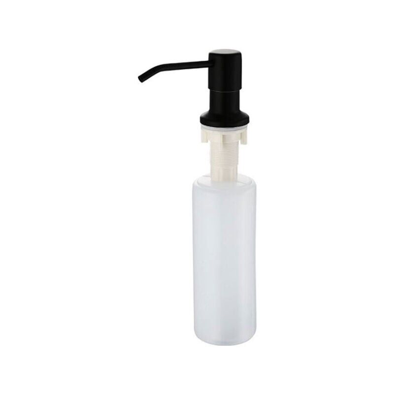 foto del prodotto snq distributore di sapone nero e lozione con flacone da 300 ml distributore di sapone incorporato per lavello da cucina in cromato