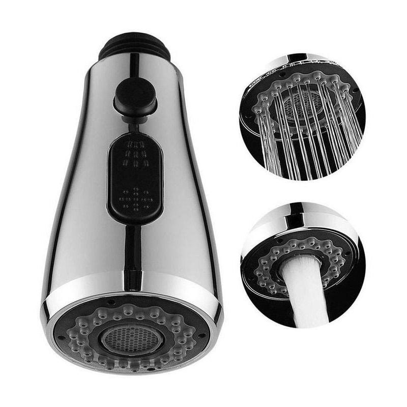 foto del prodotto snq doccia estraibile per lavello, miscelatore da cucina out showers, soffione doccia pro 2 tipi di getto cromato, rubinetto da cucina girevole a