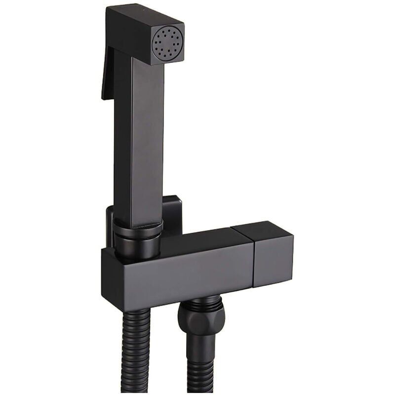foto del prodotto snq douchette pour robinet, kit di polverizzazione del wc, polverizzatore del bidet in main laiton noir, polverizzatore del bidet murale, kit