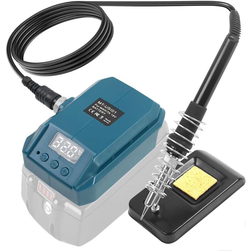 foto del prodotto snq ensemble de fer souder sans fil, fer souder sans fil avec ponge de nettoyage, fer souder portable temp rature r glable sans piles 