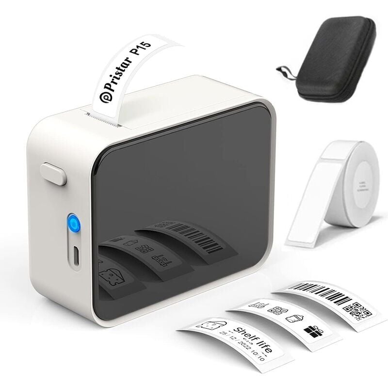 foto del prodotto snq etichetta, stampante per etichette portatile stampante per etichette termiche bluetooth, utilizzata in ufficio, codice a barre, piccole
