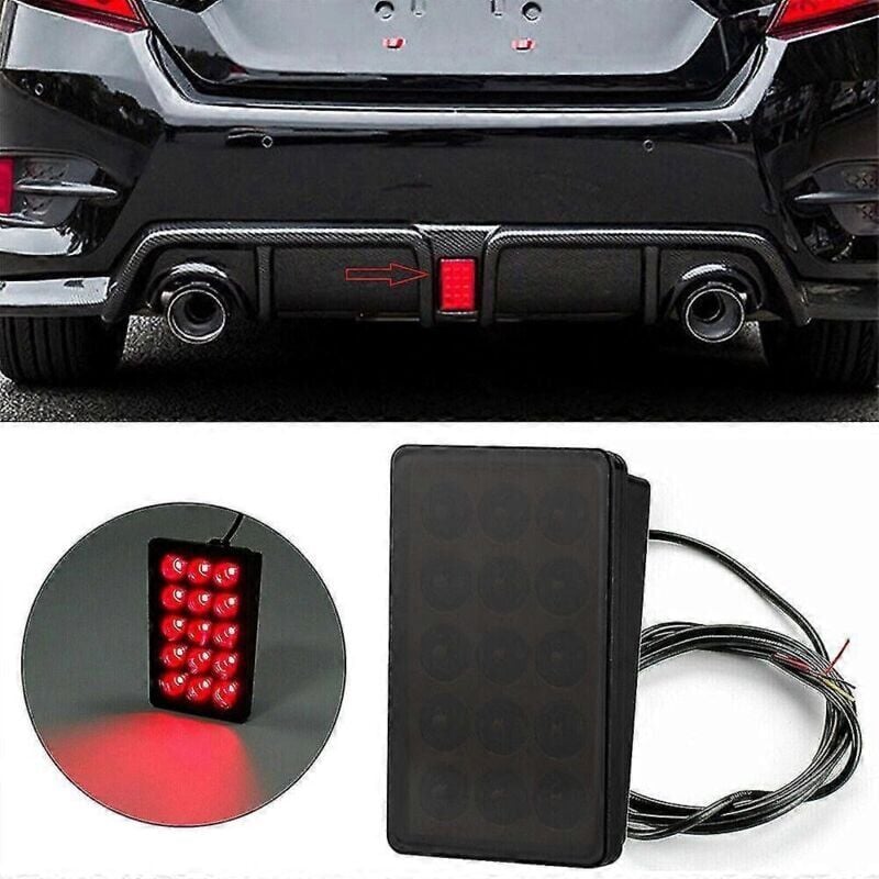 foto del prodotto snq f1 style 15 led posteriore 3 terzo strobo lampeggiante coda freno stop luce universale luci auto lampada di segnalazione accessori auto