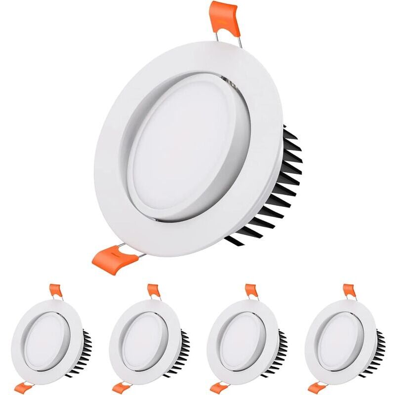 foto del prodotto snq faretto da incasso a led, confezione da 4 faretto da incasso a led da 7 w per bagno, bianco freddo 6000 k faretto da incasso a led extra