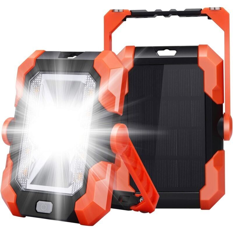 foto del prodotto snq faretto led ricaricabile usb con ricarica solare, lampada da cantiere, lampada da lavoro, lanterna portatile con 4 modalit sos, rotazione a