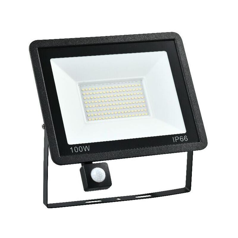 foto del prodotto snq faro da esterno da 100 w con sensore di movimento, luce bianca fredda 6500k, 36 faretti led ultra luminosi, 2700 lm, impermeabile ip66.