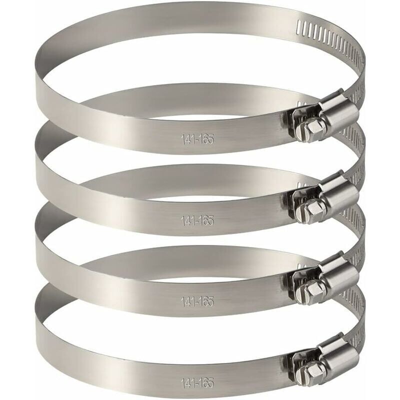 foto del prodotto snq fascette stringitubo regolabili in acciaio inox da 150 mm per il fissaggio di tubi flessibili 141 mm 165 mm 