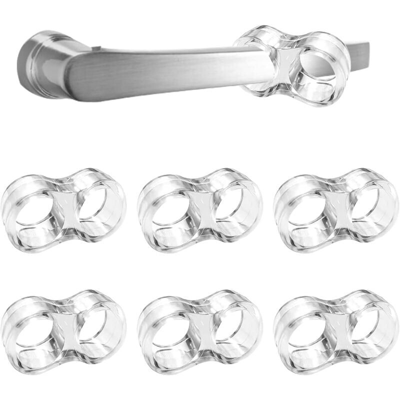foto del prodotto snq fermaporta trasparenti confezione da 6 fermaporta in pvc con maniglia fermaporta in silicone piccolo fermaporta trasparenti atossici